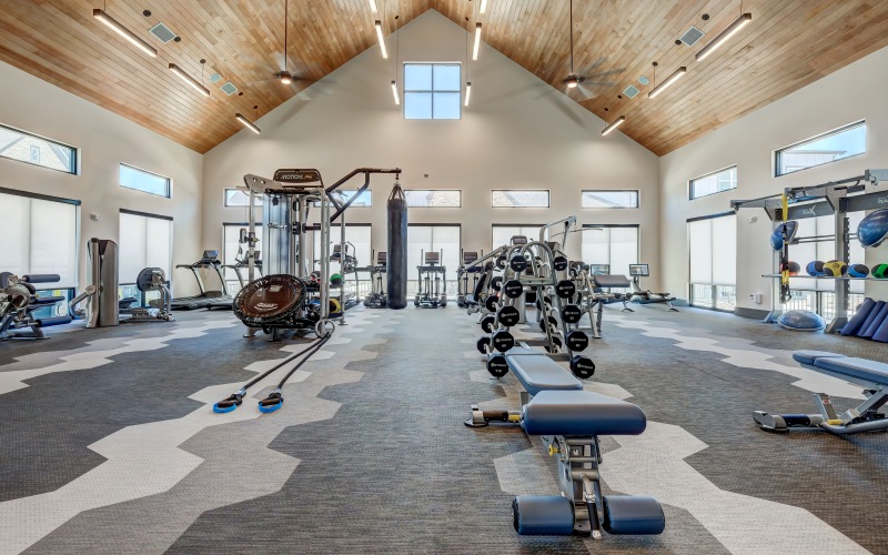 fitness center with gym equipment 